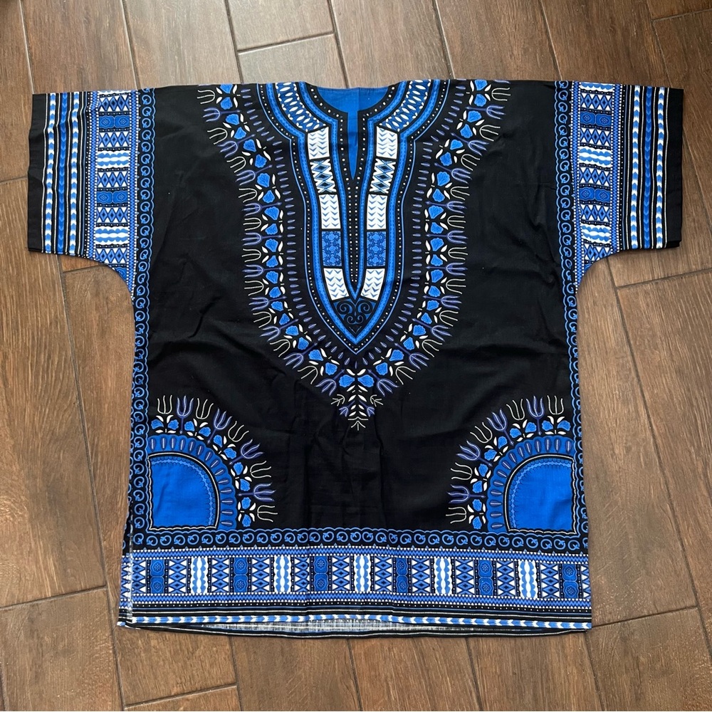Dashiki Unisex Black and Blue Thai Warehouse Shirt size L - Picture 5 of 5